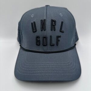 UNRL Golf Hat Mens OSFA Gray Mid Pro Snapback Rope Perforated Performance Cap